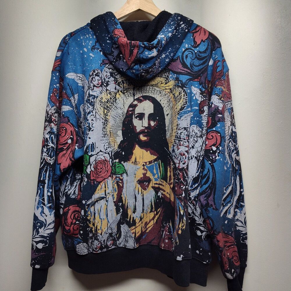 Club Chaos Breaking Bad Jesus Hoodie Men S Black Vintage Y2K Streetwear